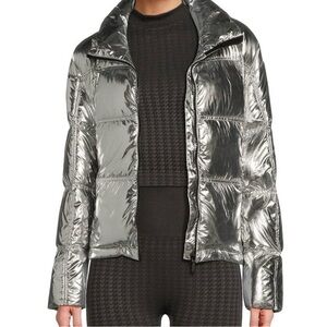Antonio Melani Women's Silver Puffer Jacket coat XS S M L XL